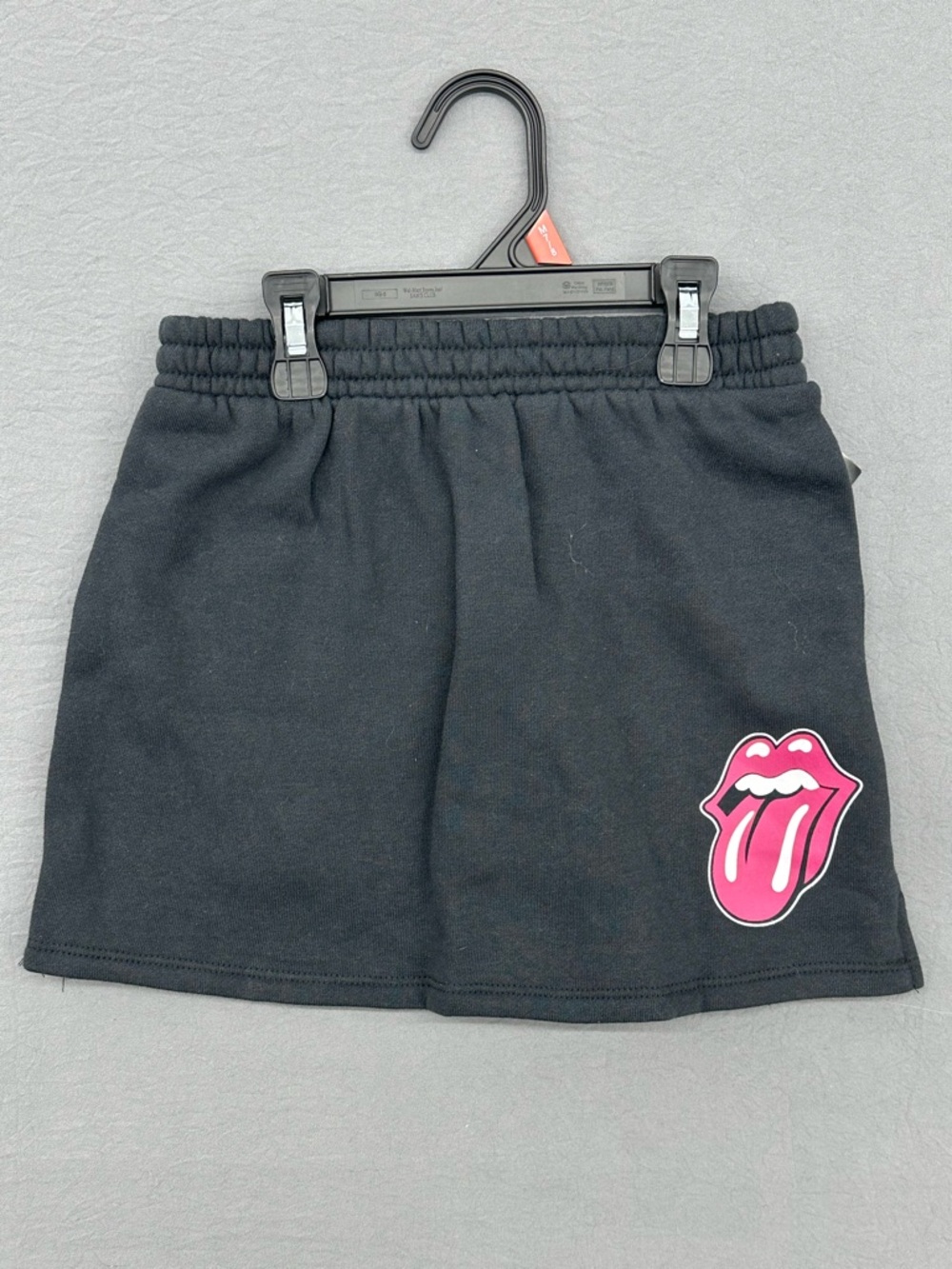 Rolling Stones Kids Black Skort with Pink Tongue Logo